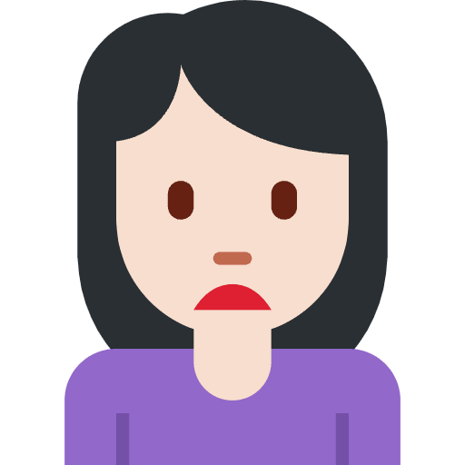 Woman Frowning Light Skin Tone Emoji from Twemoji Set