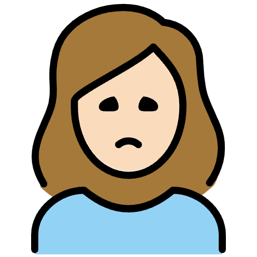 Woman Frowning Light Skin Tone Emoji from OpenMoji Emoji Set