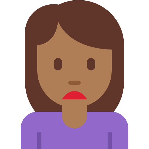 Woman Frowning Medium Dark Skin Tone Element from Twemoji Emoji Set