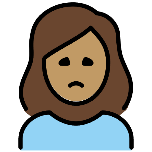 Woman Frowning Medium Skin Tone Emoji from OpenMoji Set