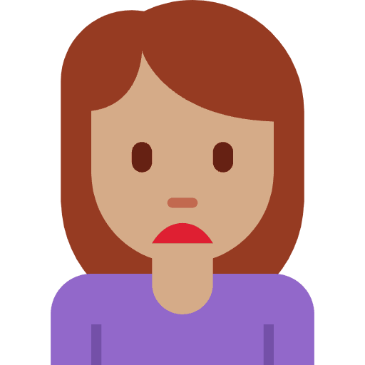 Woman Frowning Medium Skin Tone Emoji from Twemoji Set