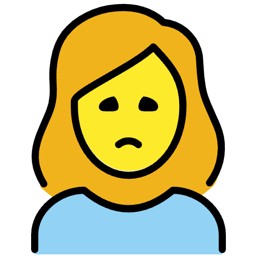 Woman Frowning Emoji from OpenMoji Emoji Set