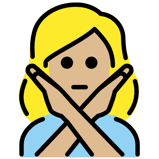 Woman Gesturing No Medium Light Skin Tone Emoji from OpenMoji Emoji Set