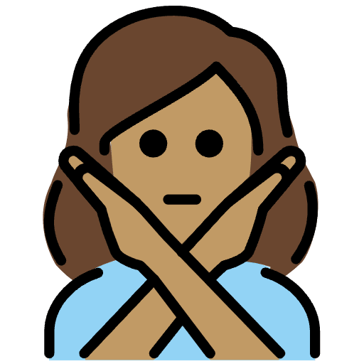Woman Gesturing No Medium Skin Tone Emoji from OpenMoji Emoji Set