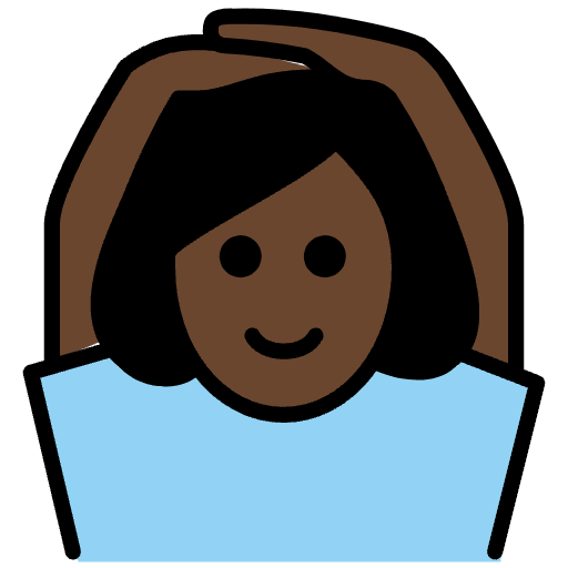 Woman Gesturing Ok Dark Skin Tone Emoji from OpenMoji Emoji Set