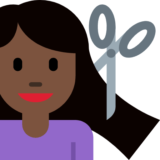 Woman Getting Haircut Dark Skin Tone Emoji from Twemoji Set