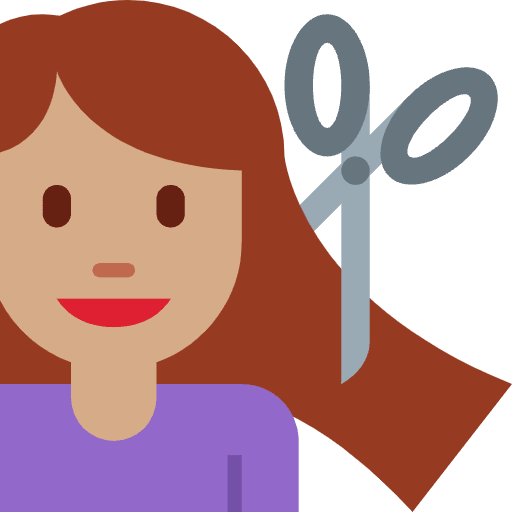 Woman Getting Haircut Medium Skin Tone Emoji from Twemoji Set
