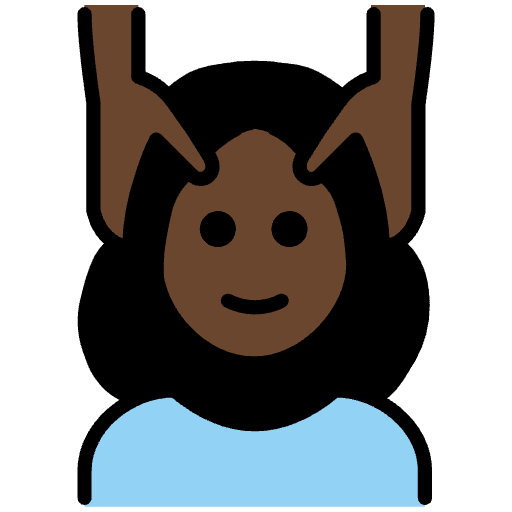 Woman Getting Massage Dark Skin Tone Element from OpenMoji Emoji Set