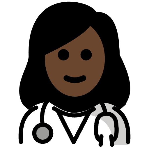 Woman Health Worker Dark Skin Tone Emoji from OpenMoji Set