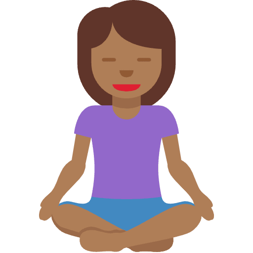 Woman In Lotus Position Medium Dark Skin Tone Element from Twemoji Emoji Set