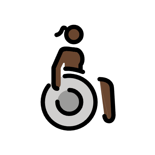 Woman In Manual Wheelchair Dark Skin Tone Emoji from OpenMoji Set