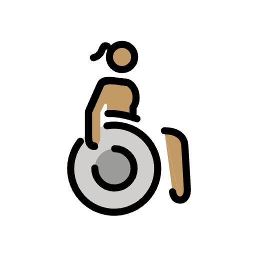 Woman In Manual Wheelchair Medium Skin Tone Emoji from OpenMoji Emoji Set