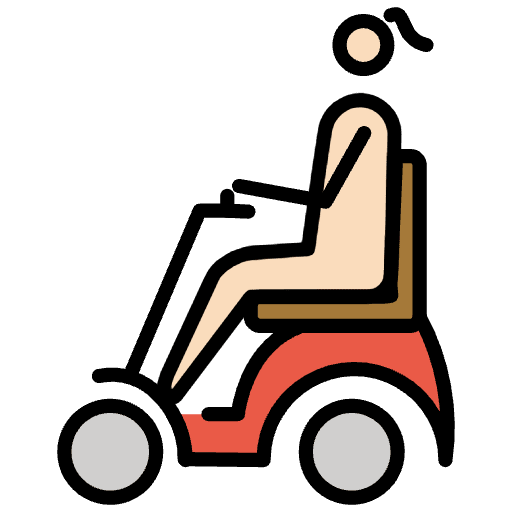 Woman In Motorized Wheelchair Light Skin Tone Emoji from OpenMoji Emoji Set
