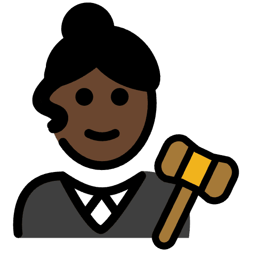 Woman Judge Dark Skin Tone Emoji from OpenMoji Set