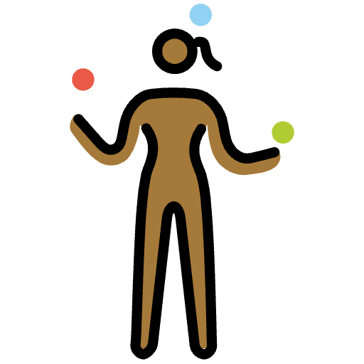 Woman Juggling Medium Dark Skin Tone Emoji from OpenMoji Emoji Set