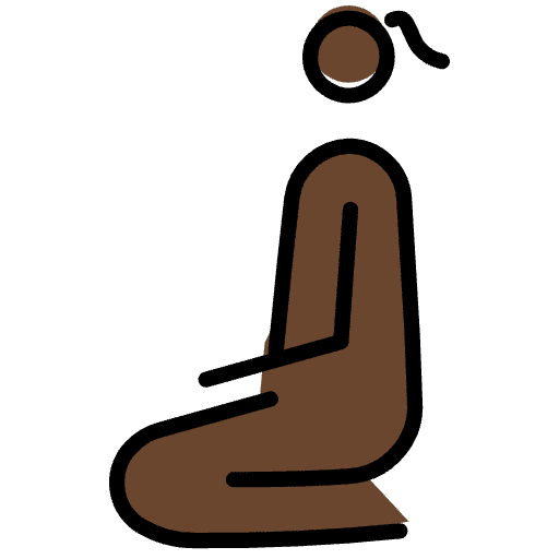 Woman Kneeling Dark Skin Tone Emoji from OpenMoji Emoji Set