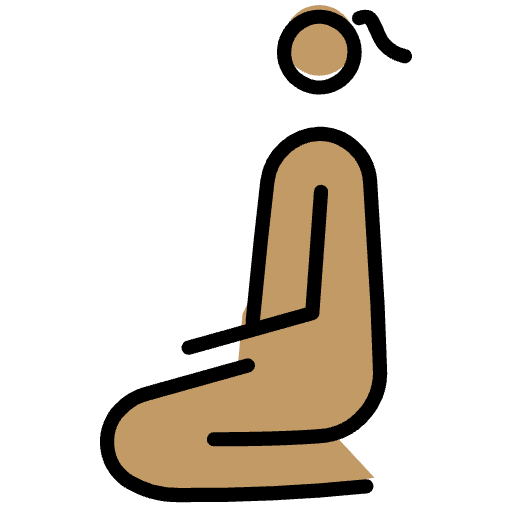 Woman Kneeling Medium Skin Tone Emoji from OpenMoji Emoji Set