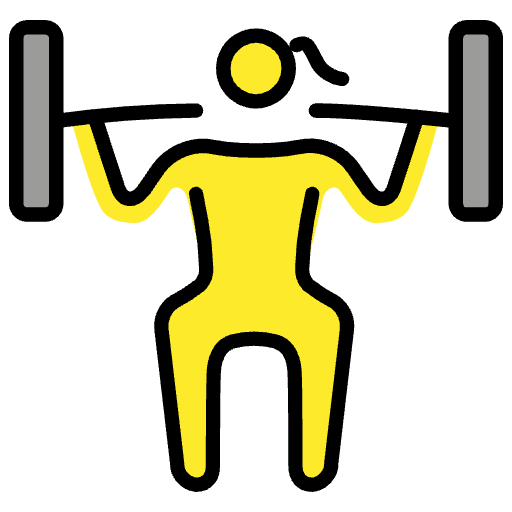 Woman Lifting Weights Emoji from OpenMoji Emoji Set