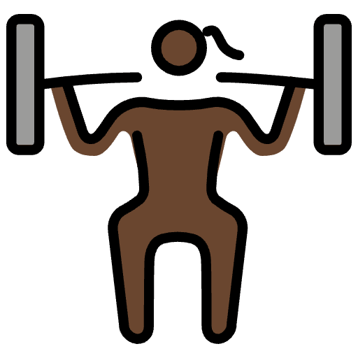 Woman Lifting Weights Dark Skin Tone Emoji from OpenMoji Emoji Set