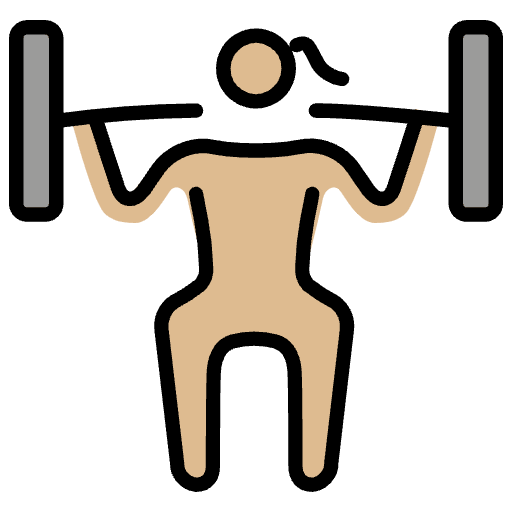 Woman Lifting Weights Medium Light Skin Tone Emoji from OpenMoji Emoji Set