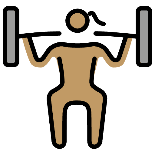 Woman Lifting Weights Medium Skin Tone Emoji from OpenMoji Emoji Set
