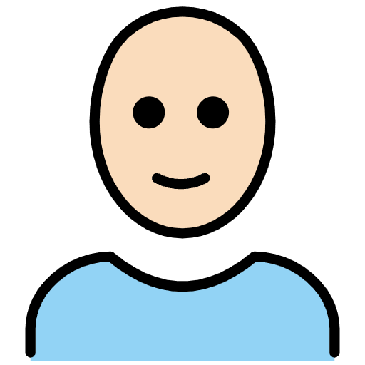 Woman Light Skin Tone Bald Emoji from OpenMoji Emoji Set