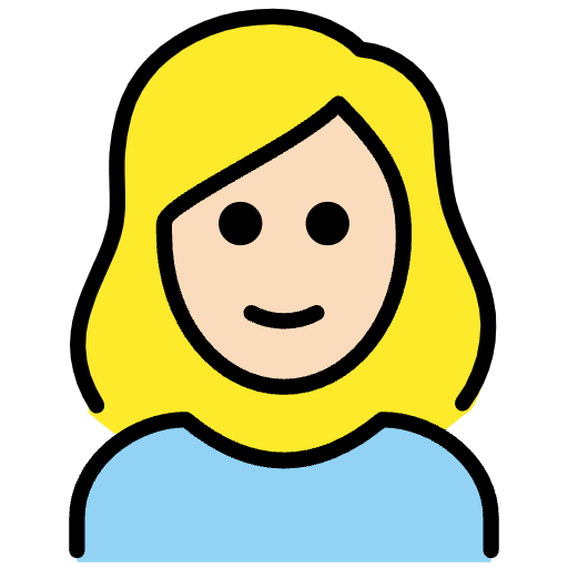 Woman Light Skin Tone Blond Hair Element from OpenMoji Emoji Set