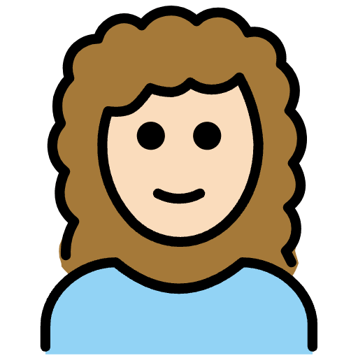 Woman Light Skin Tone Curly Hair Element from OpenMoji Emoji Set