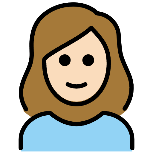 Woman Light Skin Tone Emoji from OpenMoji Emoji Set