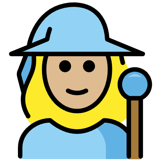 Woman Mage Medium Light Skin Tone Emoji from OpenMoji Emoji Set