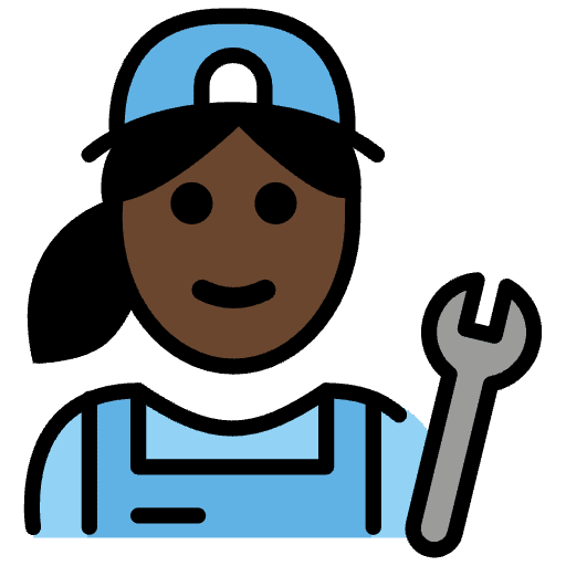 Woman Mechanic Dark Skin Tone Element from OpenMoji Emoji Set