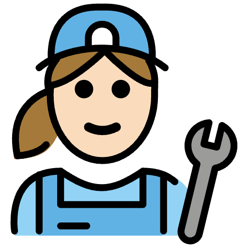 Woman Mechanic Light Skin Tone Emoji from OpenMoji Emoji Set
