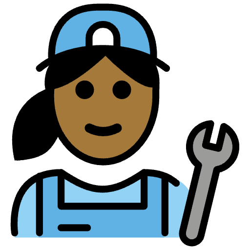 Woman Mechanic Medium Dark Skin Tone Emoji from OpenMoji Emoji Set