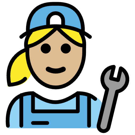 Woman Mechanic Medium Light Skin Tone Element from OpenMoji Emoji Set