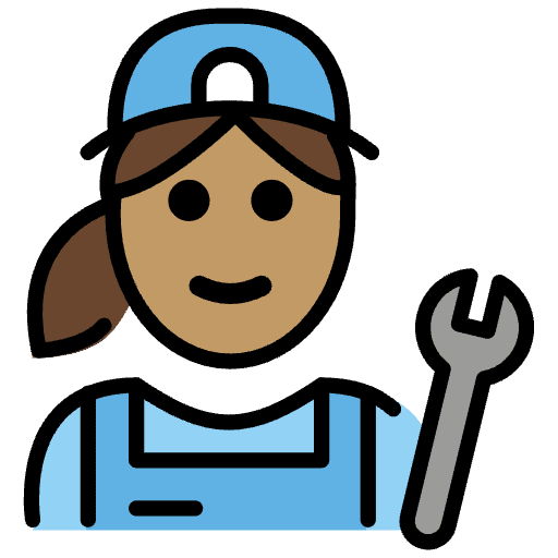 Woman Mechanic Medium Skin Tone Emoji from OpenMoji Emoji Set