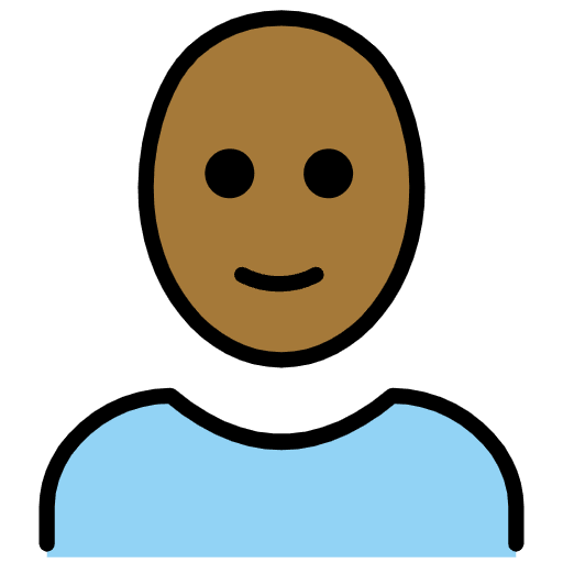 Woman Medium Dark Skin Tone Bald Element from OpenMoji Emoji Set