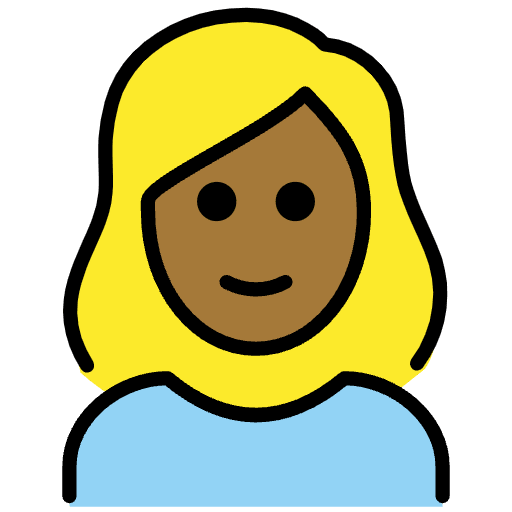 Woman Medium Dark Skin Tone Blond Hair Emoji from OpenMoji Set