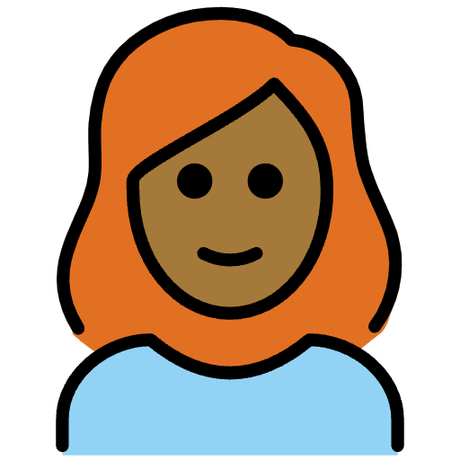 Woman Medium Dark Skin Tone Red Hair Emoji from OpenMoji Emoji Set