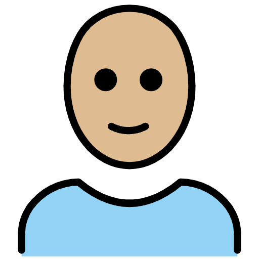 Woman Medium Light Skin Tone Bald Element from OpenMoji Emoji Set