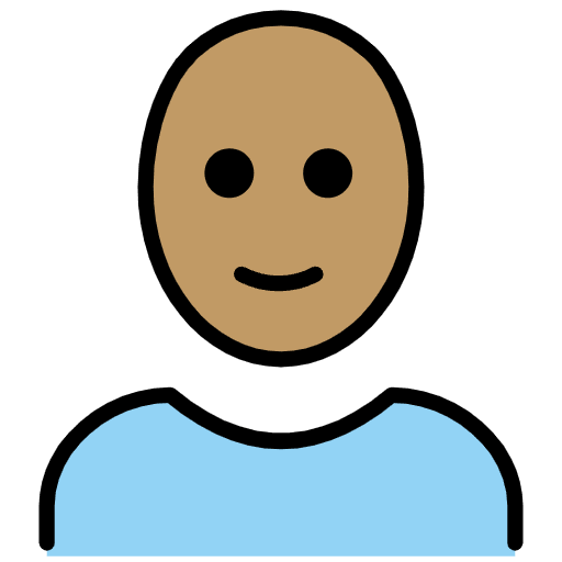 Woman Medium Skin Tone Bald Element from OpenMoji Emoji Set