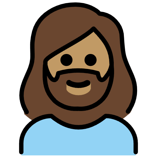 Woman Medium Skin Tone Beard Element from OpenMoji Emoji Set