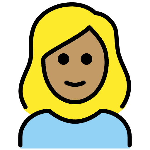 Woman Medium Skin Tone Blond Hair Emoji from OpenMoji Emoji Set