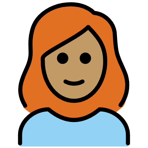 Woman Medium Skin Tone Red Hair Emoji from OpenMoji Emoji Set
