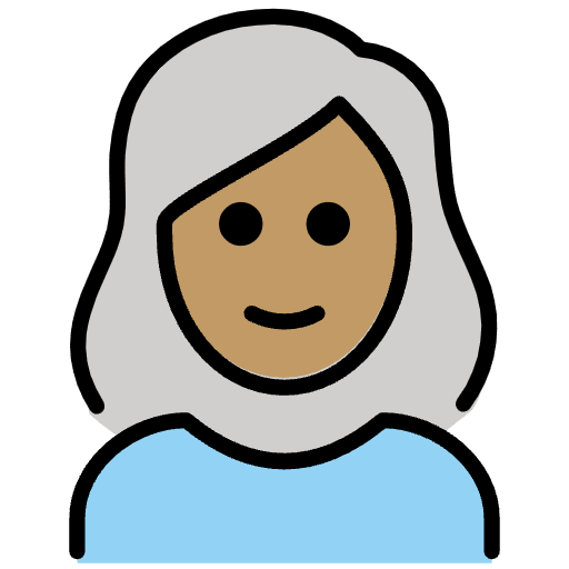 Woman Medium Skin Tone White Hair Element from OpenMoji Emoji Set