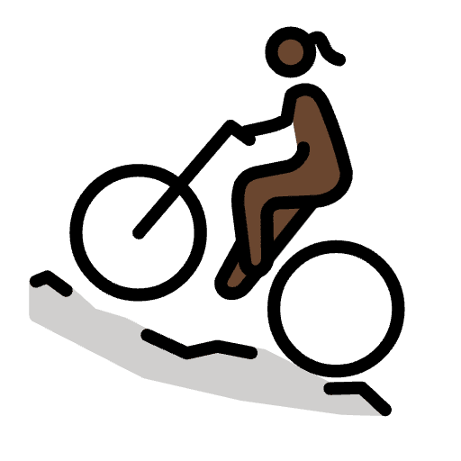 Woman Mountain Biking Dark Skin Tone Element from OpenMoji Emoji Set