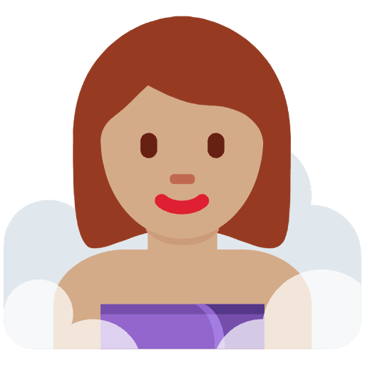Woman In Steamy Room Medium Skin Tone Emoji from Twemoji Set