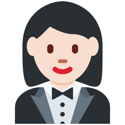 Woman In Tuxedo Light Skin Tone Emoji from Twemoji Set
