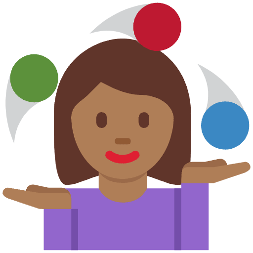 Woman Juggling Medium Dark Skin Tone Emoji from Twemoji Emoji Set