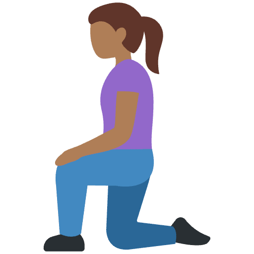 Woman Kneeling Medium Dark Skin Tone Emoji from Twemoji Emoji Set
