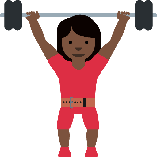 Woman Lifting Weights Dark Skin Tone Emoji from Twemoji Emoji Set